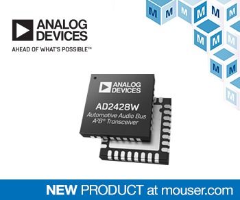 貿澤電子備貨Analog Devices AD242x汽車音頻總線收發器，助力多麥克風應用創新設計